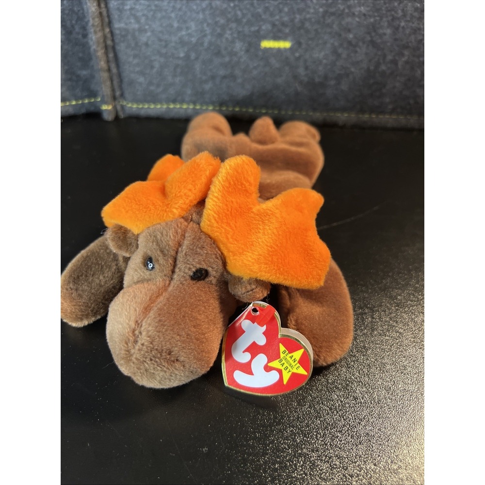 TY Vintage Beanie Babies Chocolate The Moose 1993 Bean Bag Stuffed Animal Toy‎